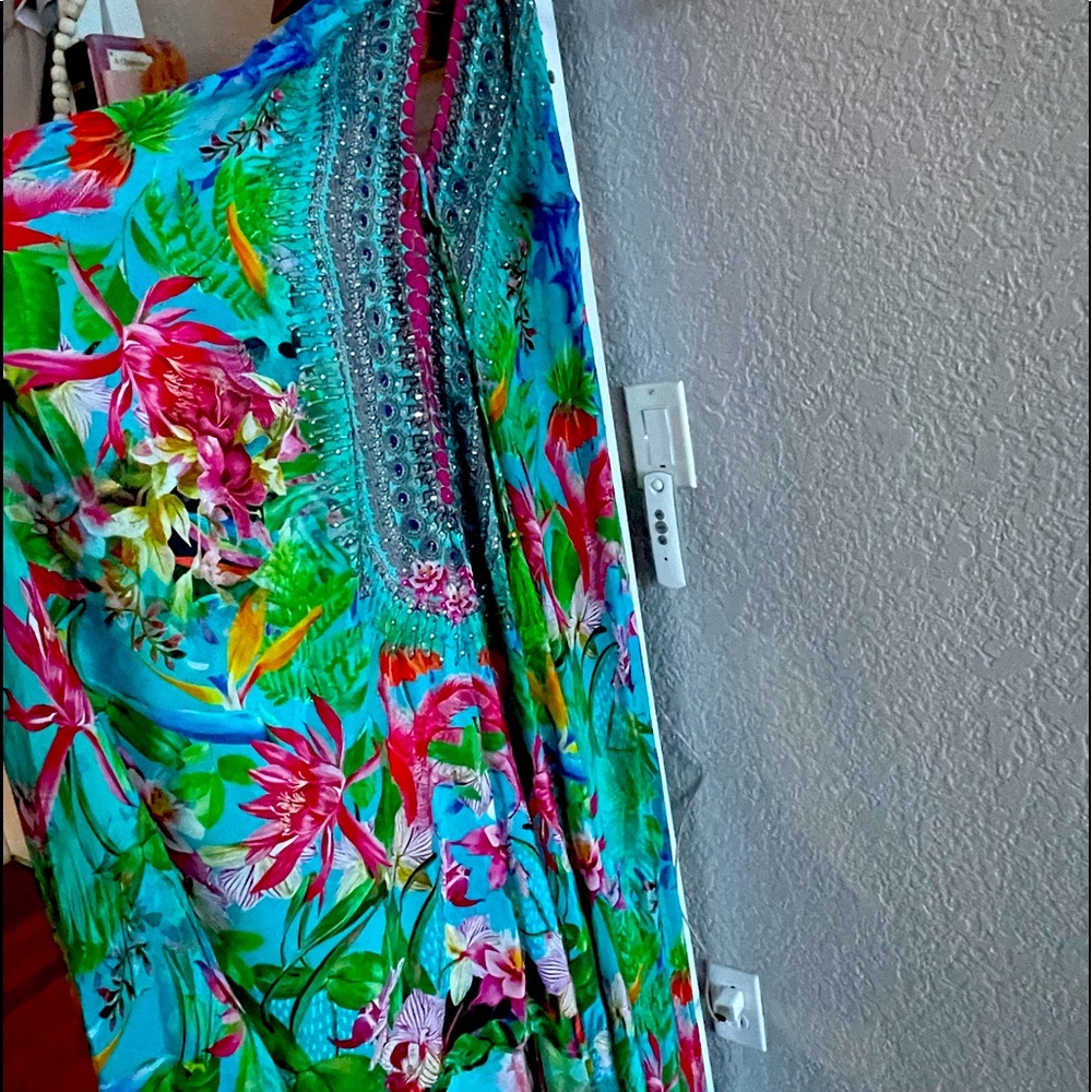 Long Blue Dress- swimsuit Cover up